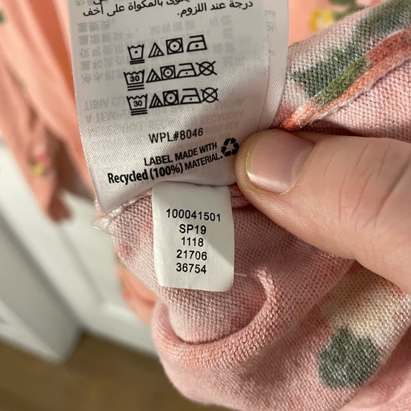 Karen Scott Floral Print Coral Button Up Cardigan Lightweight XXL - Picture 7 of 7